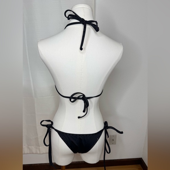 Skims Black Rhinestone Swim Triangle Bikini Set - Picture 6 of 11